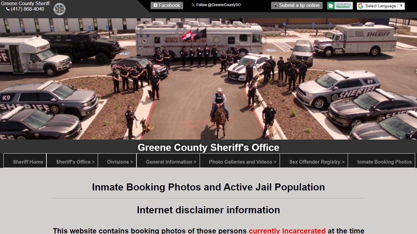 Inmate Booking Photos and Active Jail Population - Greene County