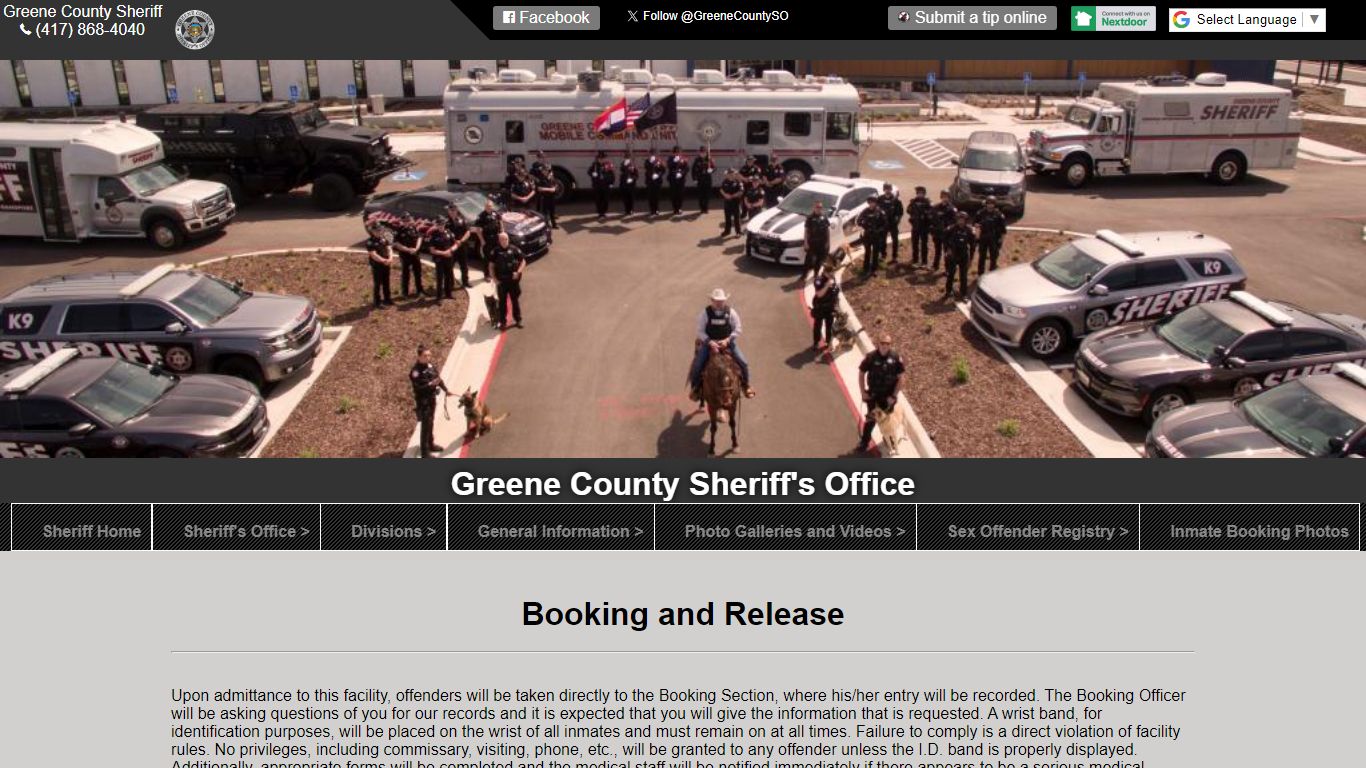 Booking and Release - Greene County